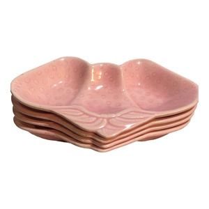 Vintage Valley Vista Calif. Pink Glazed Strawberry Dish USA 8.75” x 5.5”